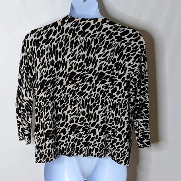 Covington Leopard Print Open Concept Lightweight Sweater 3/4 Sleeves Size XL - Picture 2 of 7